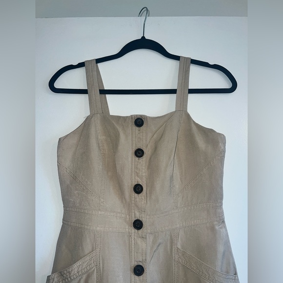BANANA REPUBLIC Linen-Blend Button-Front Dress SIZE: 0 - Picture 5 of 9